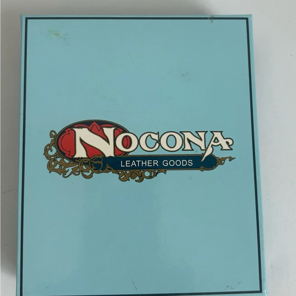 Nocona Brown Leather Slim fold with Money Clip Wallet and Praying Cowboy Emblem